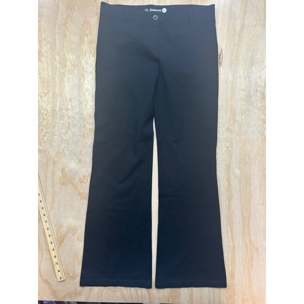 Betabrand Dress Pant Yoga Pants Womens XL Black Bootcut Stretch W0104-BK